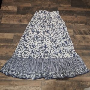 Lane Bryant blue and white skirt